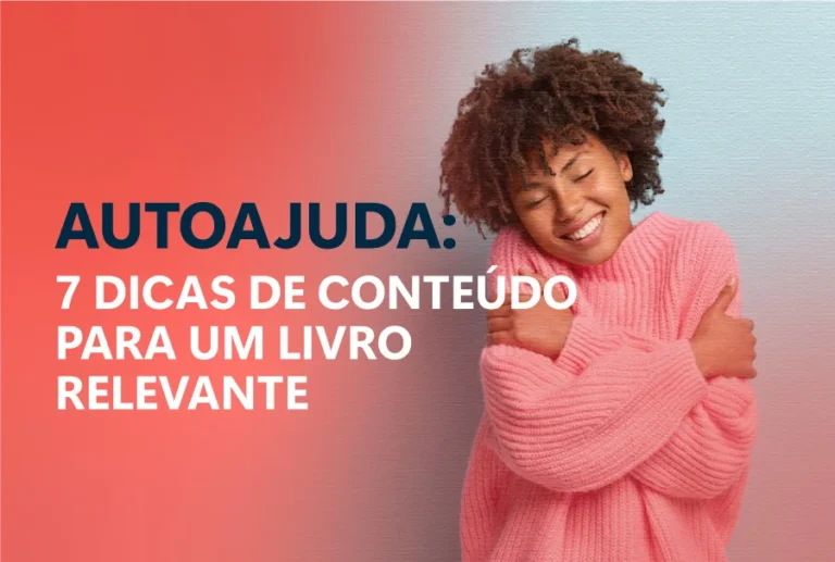 Livro de autoajuda - Mulher abraçando a si mesma em sinal de cuidado próprio