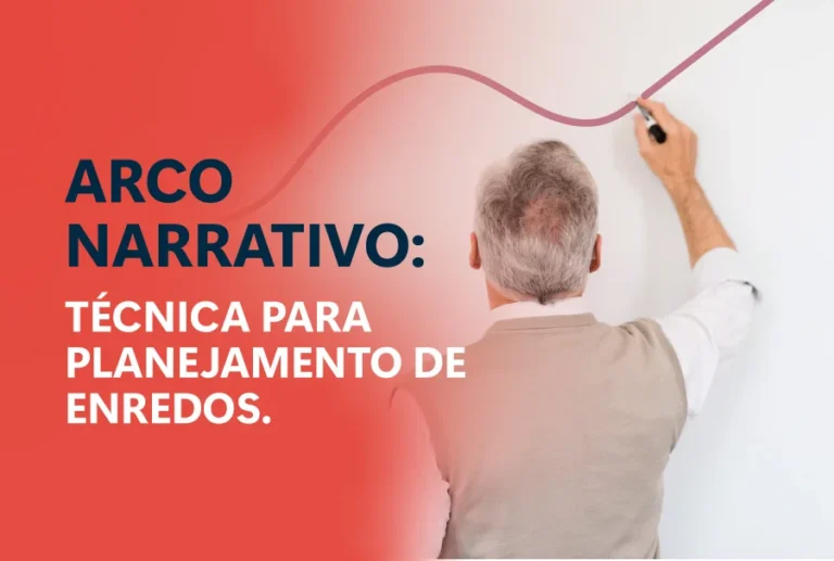 Arco Narrativo - Na imagem há um homem desenhando um arco em um quadro branco - Editora Viseu
