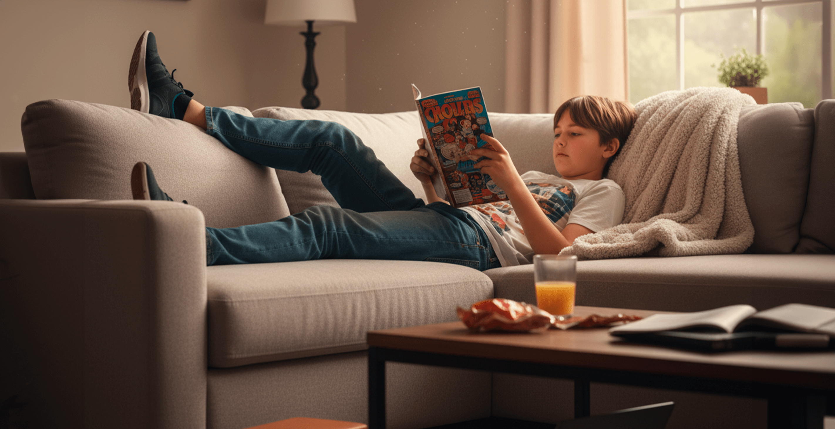 Pré-adolescente lendo sozinho incentivo a leitura autônoma